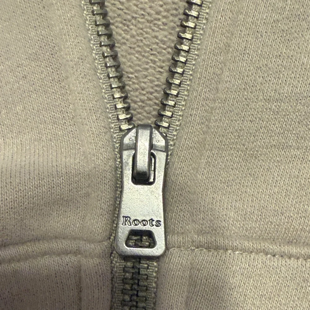Roots Cropped Zip Hoodie in Taupe Brown/khaki/ - Picture 5 of 9